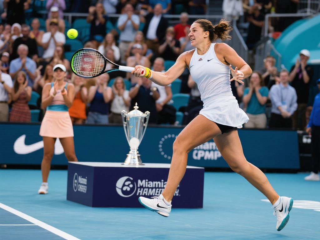 在迈阿密赛决赛中，萨巴伦卡与对手间的激烈